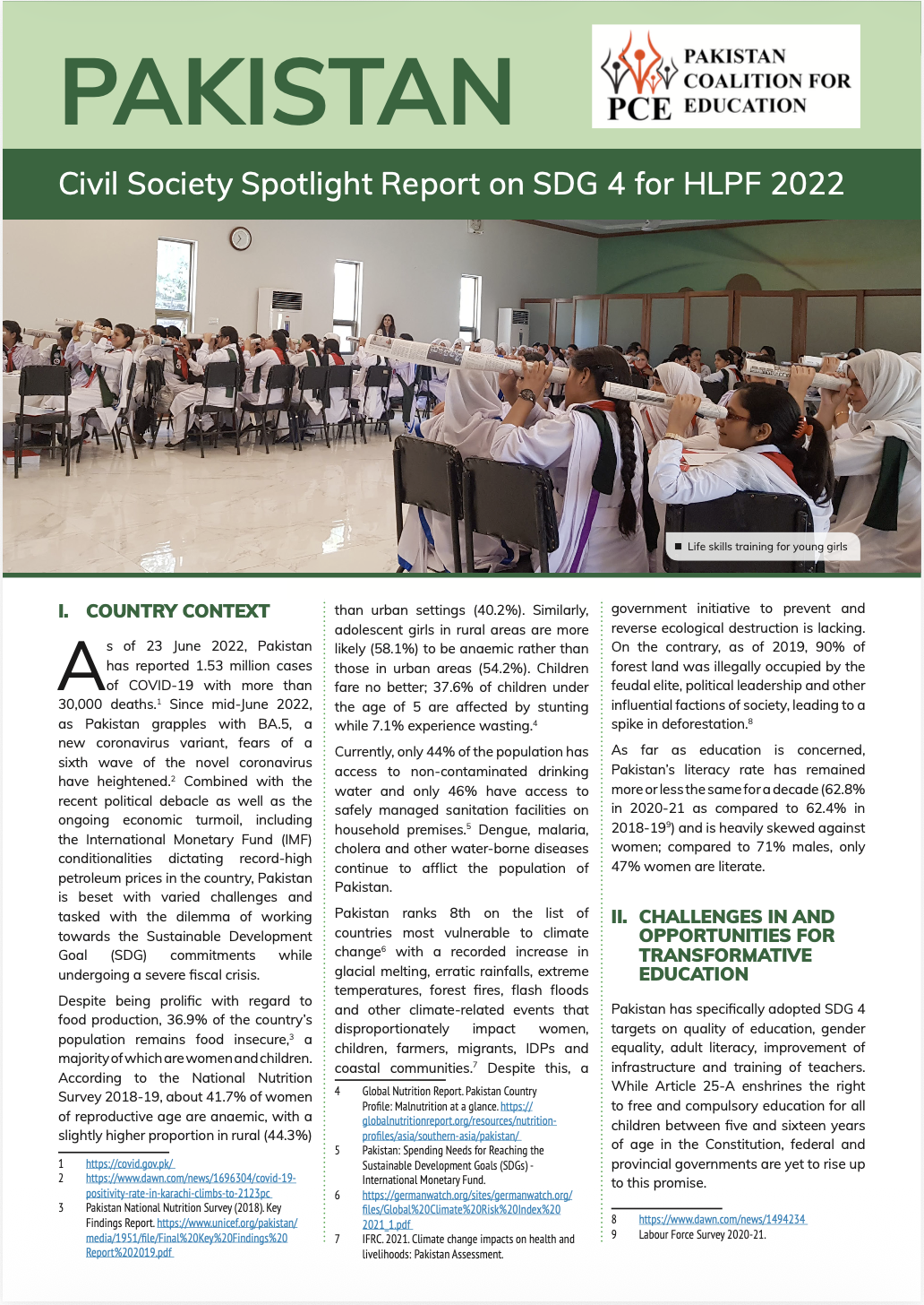 Pakistan – Civil Society Spotlight Report on SDG 4 for HLPF 2022 - ASPBAE