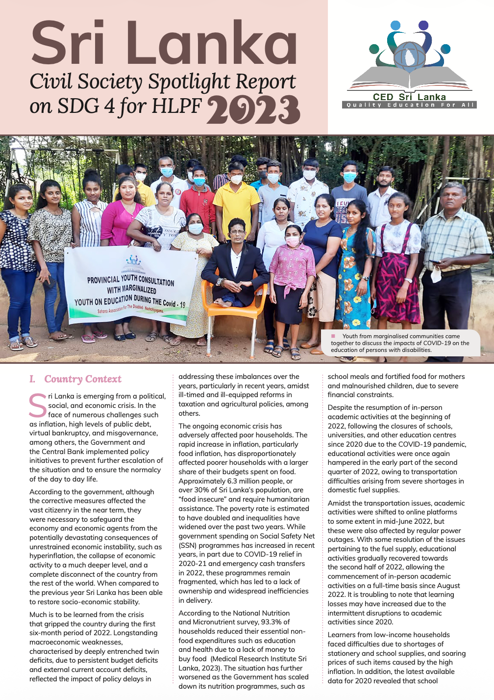 Sri Lanka – Civil Society Spotlight Report on SDG 4 for HLPF 2023 - ASPBAE