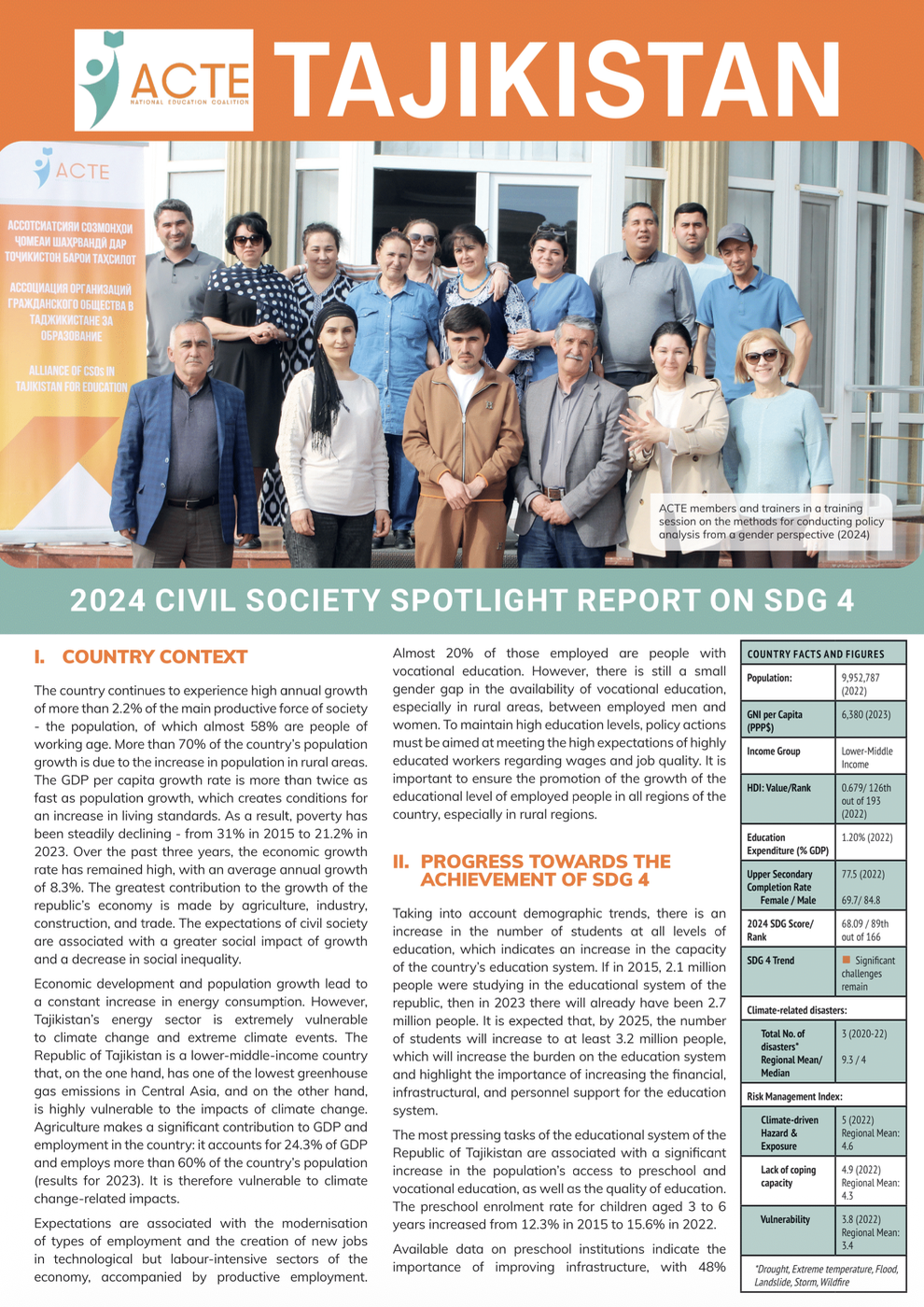 Tajikistan – Civil Society Spotlight Report on SDG 4 for HLPF 2024 - ASPBAE
