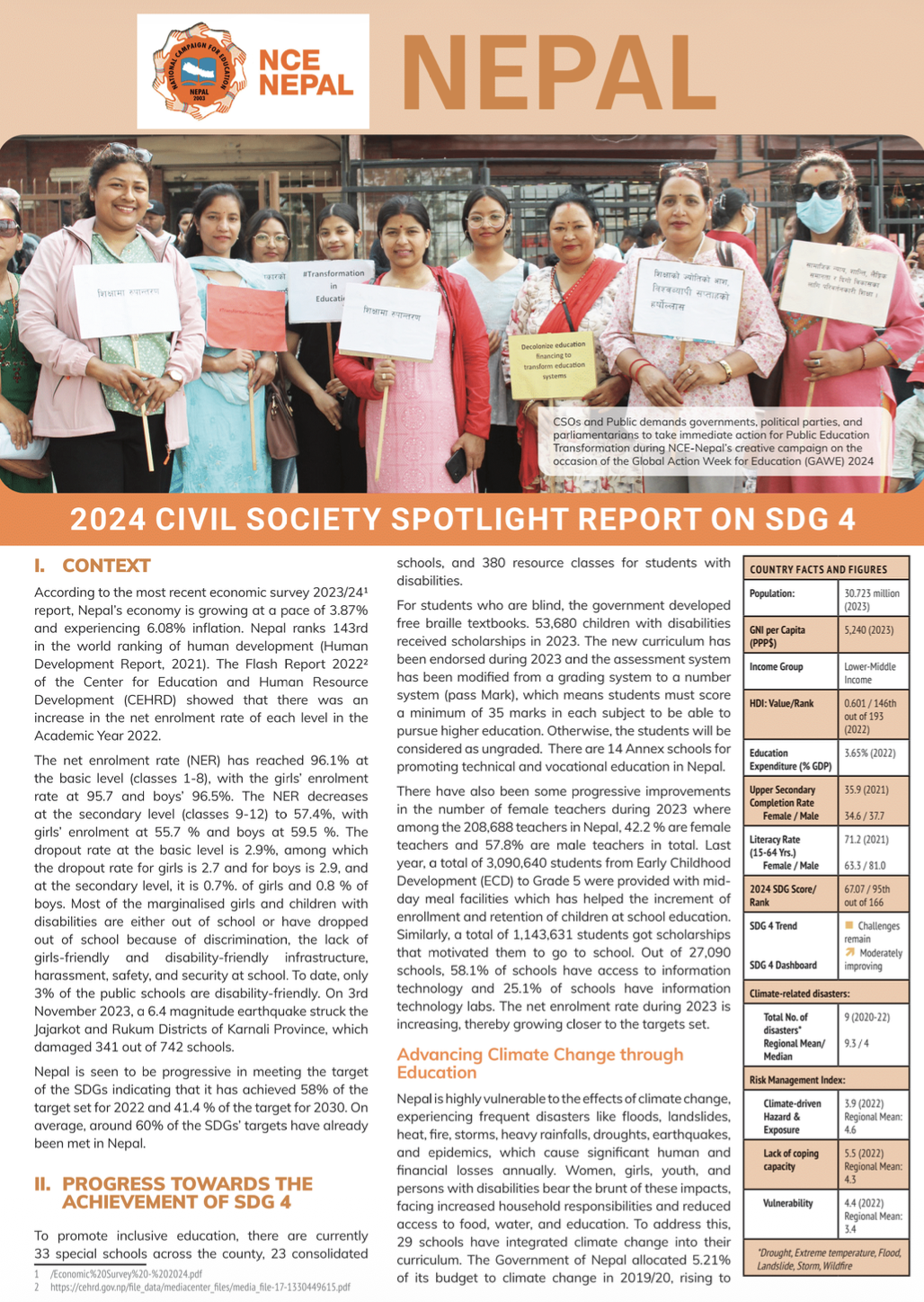 Nepal – Civil Society Spotlight Report on SDG 4 for HLPF 2024 - ASPBAE